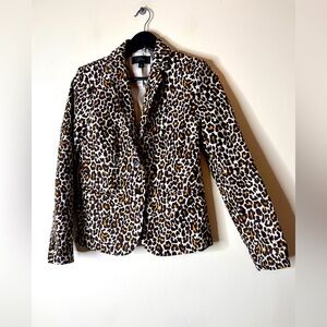 J Crew Blazer Womens XS Leopard Animal Print